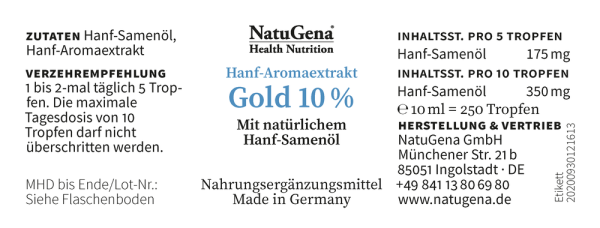 Hanf-Aromaextrakt Gold 10% (10 ml)
